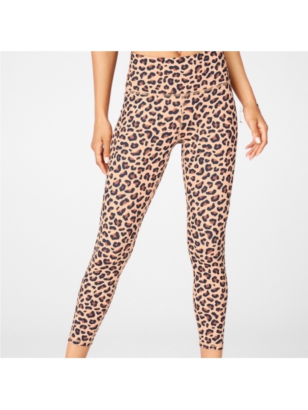 Fabletics Lt. Pink Cheetah High Waisted Powerhold Leggings